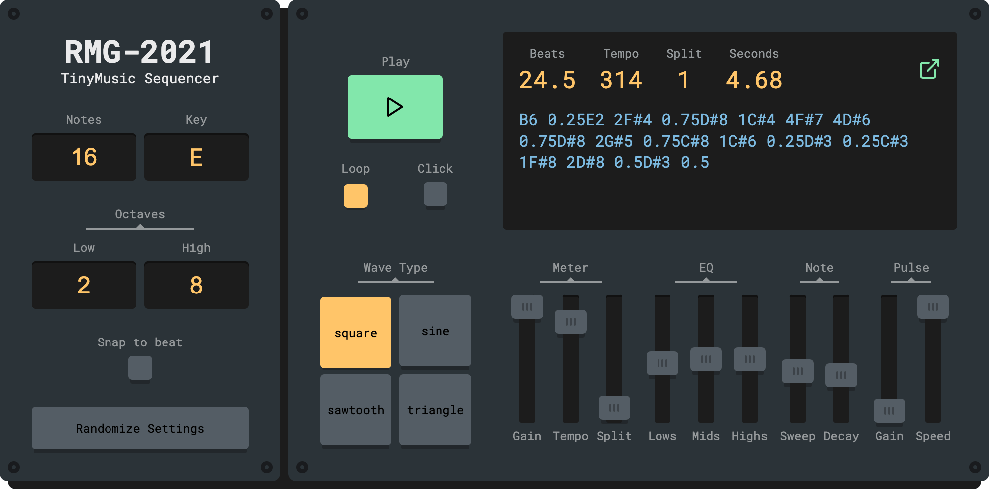 RMG-2021 Tiny Music Sequencer