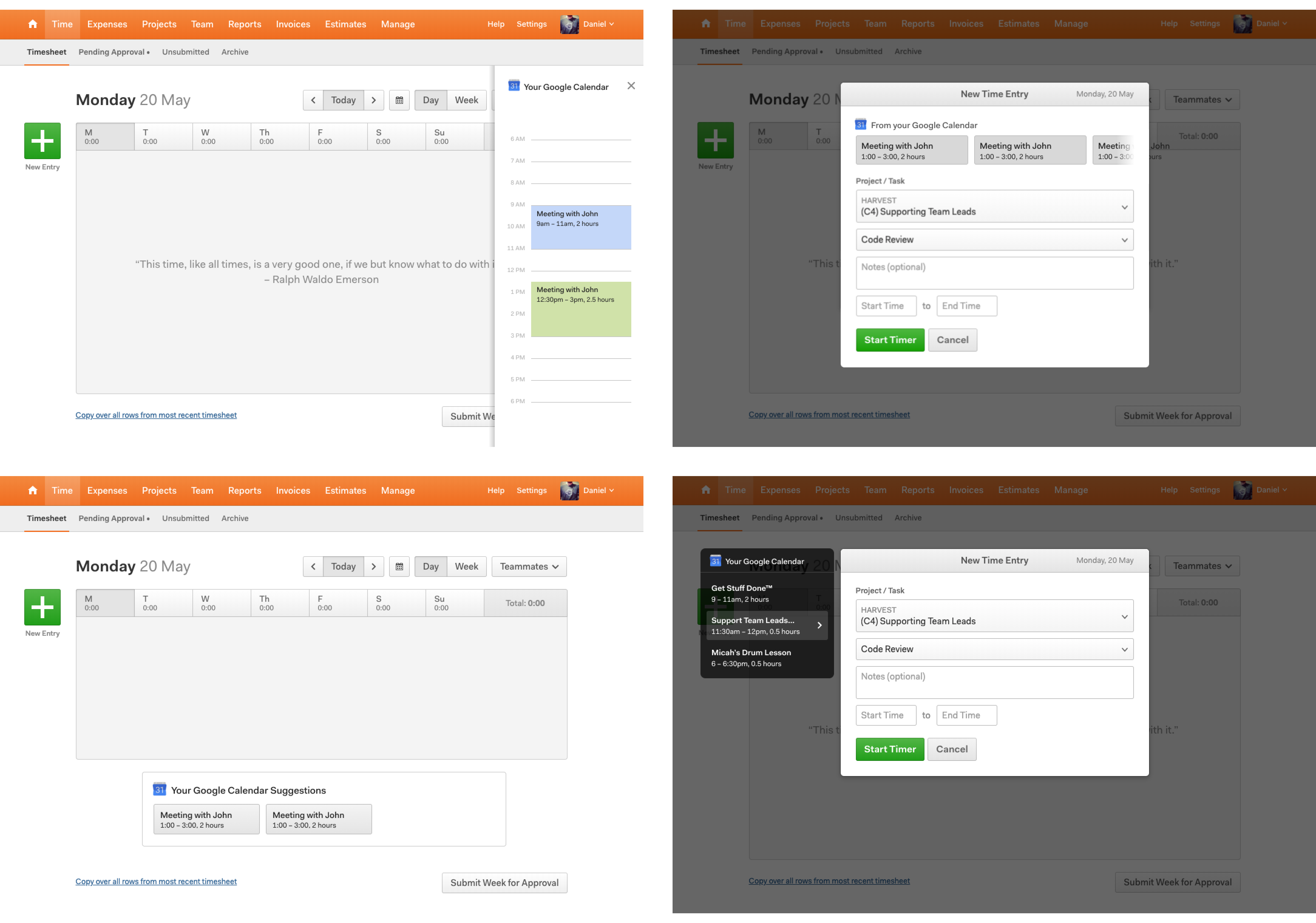 Initial mockups expoloring ideas